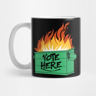 Vote Here Dumpster Fire 2024 Mug